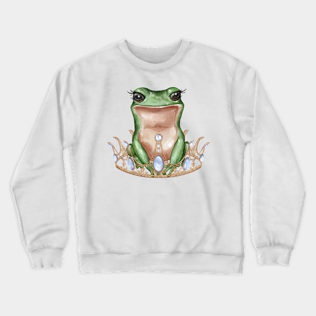 Cute frog with crown Crewneck Sweatshirt by Artishilik